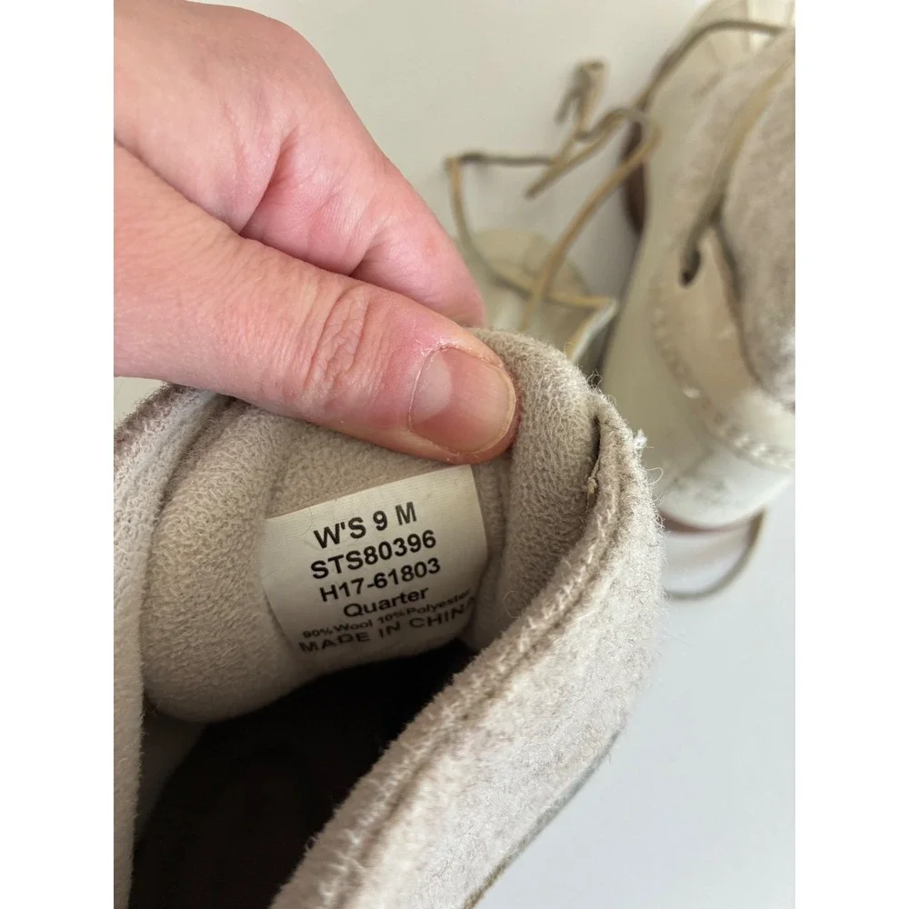 Sperry Top Sider Women's‎ Duck Boots Cream Wool Lined Side Zip Size 9 M